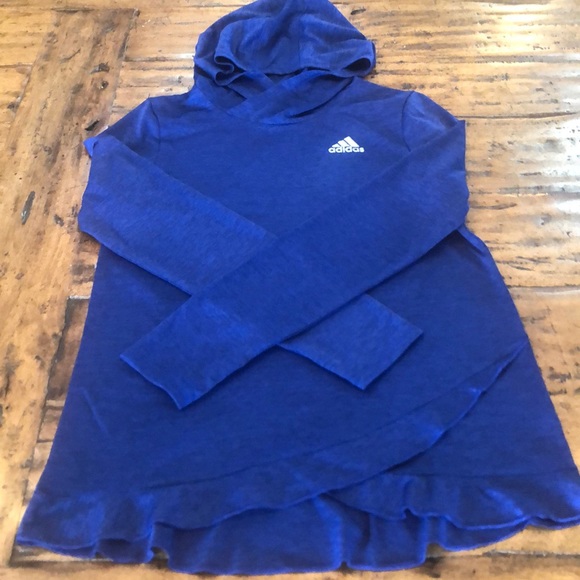 adidas Other - Girls 16 Adidas XL Climalite Hoodie Shirt Top Blue